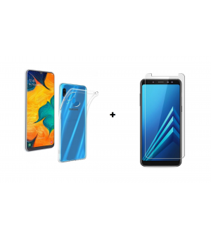 PM Transparant Siliconen Hoes + Screen Protector Samsung Galaxy A20e