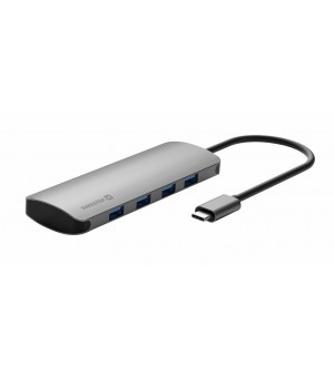 Swissten 4 in 1 Hub USB-C 4x USB-A Grijs