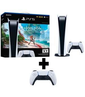 Sony Playstation 5 Digital Edition Wit + Horizon Forbidden West + DualSense controller wit