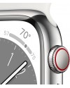 Apple Watch Series 8 45mm GPS + Cellular RVS Sportbandje Wit