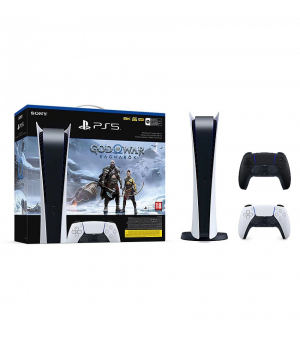 Sony PlayStation 5 Digital Edition + God Of War Ragnarok + Dualsense controller Zwart